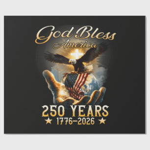 Papel De Presente Deus Abençoe a América 250 Anos 1776-2026