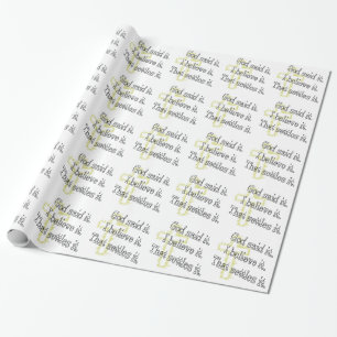 Papel De Presente Deus Disse Em Letras Marrons