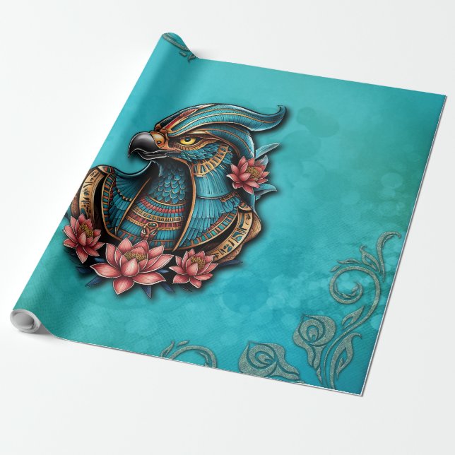 Papel De Presente Deus do Falcão Egípcio. (Desenrolado)