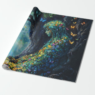 Papel De Presente Deusa da Floresta Encantada com Borboletas (6)