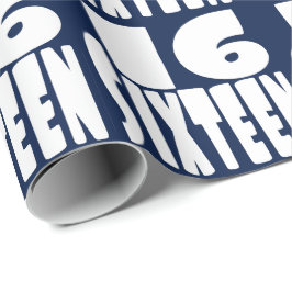 Papel De Presente Dezesseis em letras grandes