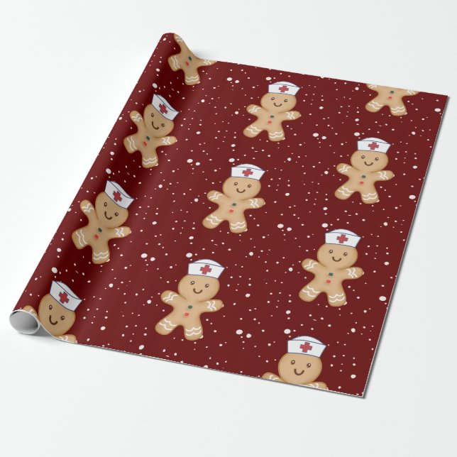 Papel De Presente Dia da Enfermeira Mãe Agradecimento Biscoito Cruz  (Desenrolado)