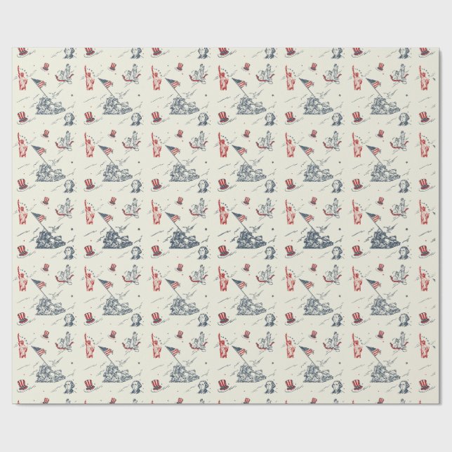 Papel De Presente Dia da Independência 4 de Julho (Aberto)