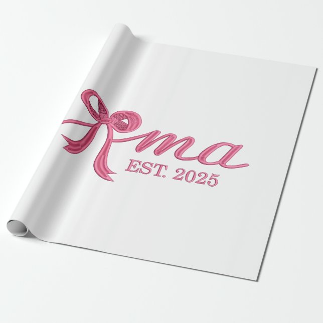 Papel De Presente Dia da Mãe do Arco Rosa Quente Est 2025 (Desenrolado)