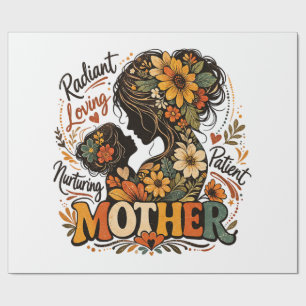 Papel De Presente Dia da Mãe Radiante Amorosa e Cuidadosa