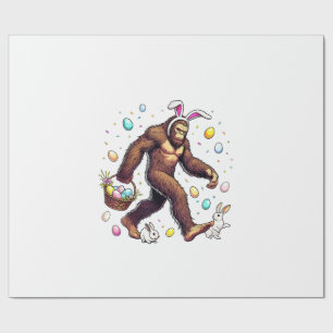 Papel De Presente Dia da Páscoa do Pé Grande Engraçado Sasquatch Coe