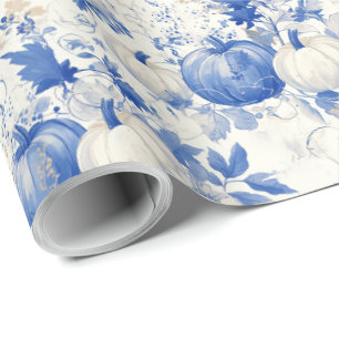 Papel De Presente Dia das Bruxas de Toile Azul e Branco