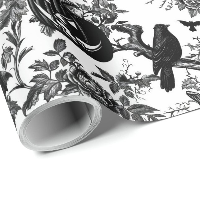 Papel De Presente Dia das Bruxas do Touro Negro e Branco (Ponta do rolo)