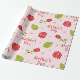 Papel De Presente Dia das Mães com Rosas