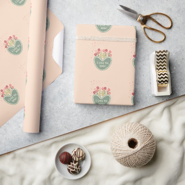 Papel De Presente Dia das Mães, Flores no amor, Elegante, Simples  (Artesanato)