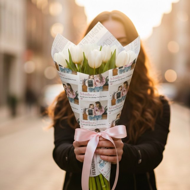 Papel De Presente Dia das Mães Personalizado com Foto (Criador carregado)