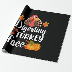 Papel De Presente Dia de Ação de Graças - Digest Turkey Face