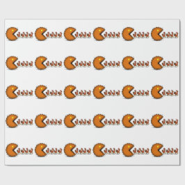 Papel De Presente Dia de Ação de Graças Divertido Comer Torta de Per