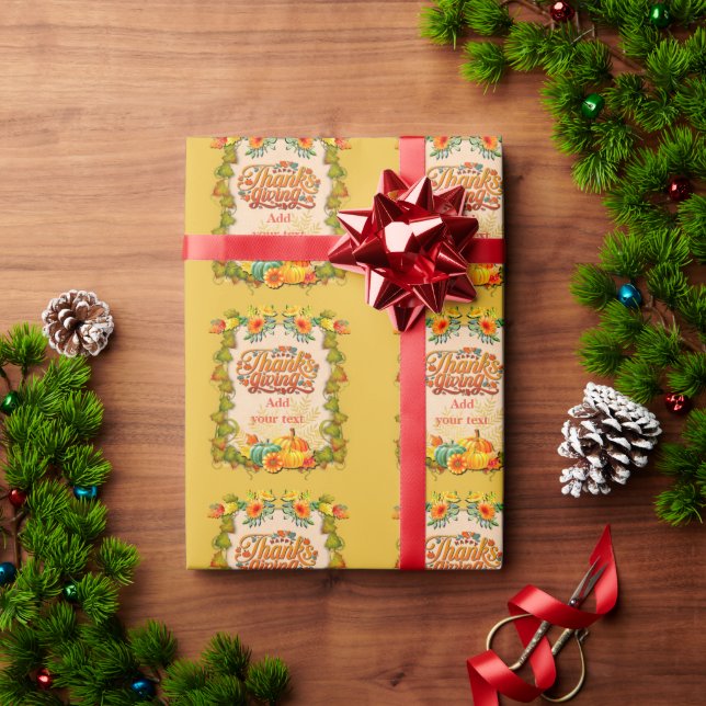 Papel De Presente Dia de Ação de Graças Outono Folhas de Bordo e abó (Presente de Natal)