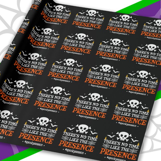 Papel De Presente Dia de as Bruxas engraçado Crossbones do crânio do (Criador carregado)