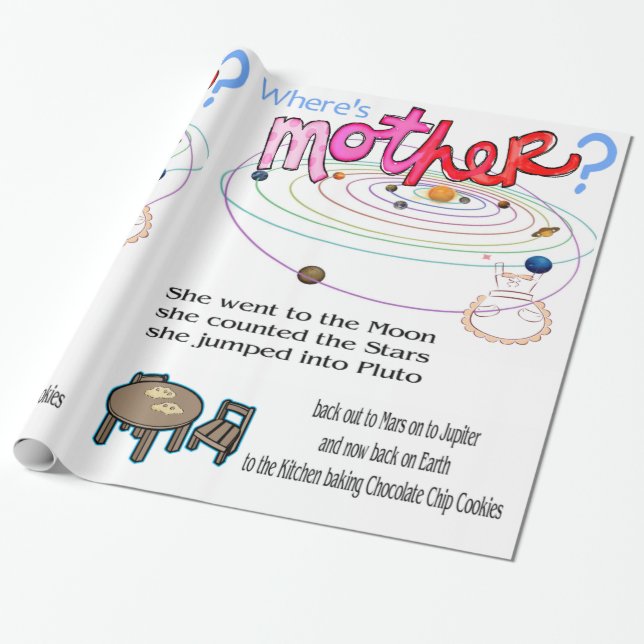 Papel De Presente Dia de as mães feliz de papel de enrolamento brilh (Desenrolado)