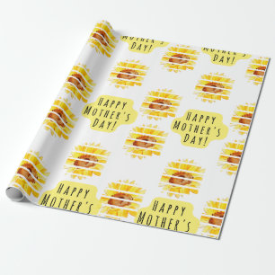 Papel De Presente Dia de as mães Feliz Dobra de Girassol