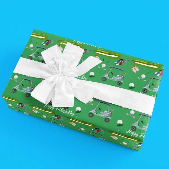 Papel De Presente Dia de Golfe de Dia de os pais Feliz (Criador carregado)