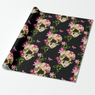 Papel De Presente Dia De Los Muertos (Crânio De Açúcar)