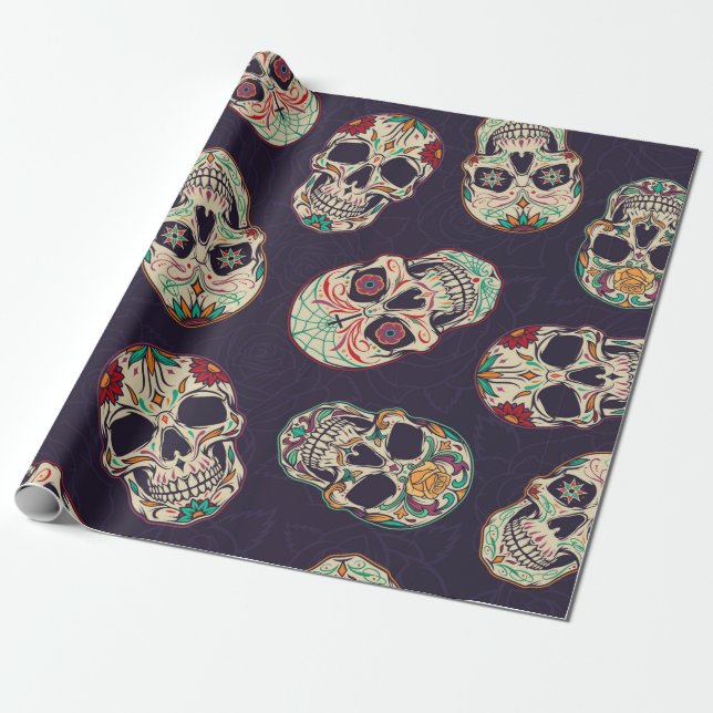 Papel De Presente Dia de los muertos, padrão sem descontinuidades co (Desenrolado)