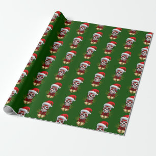 Papel De Presente Dia de Natal Do Chapéu De Natal Do Crânio Do Açúca
