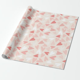 Papel De Presente Dia de os namorados Chic Pink Hearts