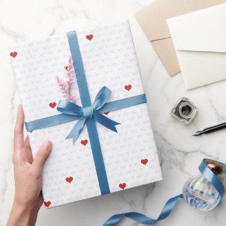 Papel De Presente Dia de os namorados de Coração Vermelho XO XO Simp