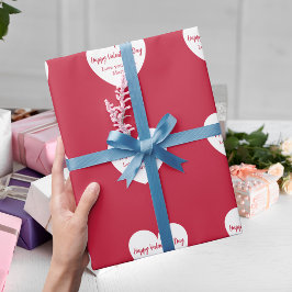 Papel De Presente Dia de os namorados de corações brancos vermelhos