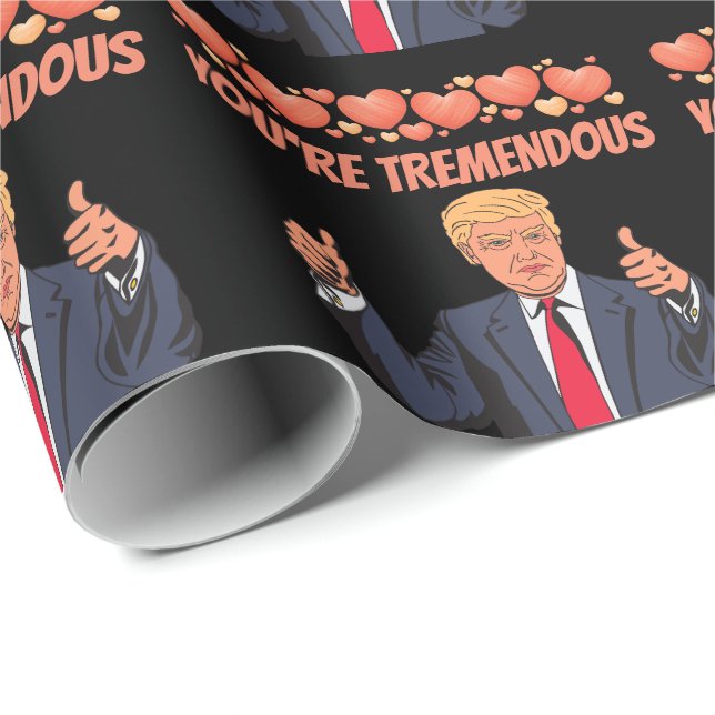 PAPEL DE PRESENTE DIA DE OS NAMORADOS DONALD TRUMP TE AMA (Ponta do rolo)