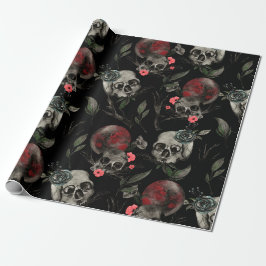 Papel De Presente Dia de os namorados Gótico Rosas Pretos-Pretos-