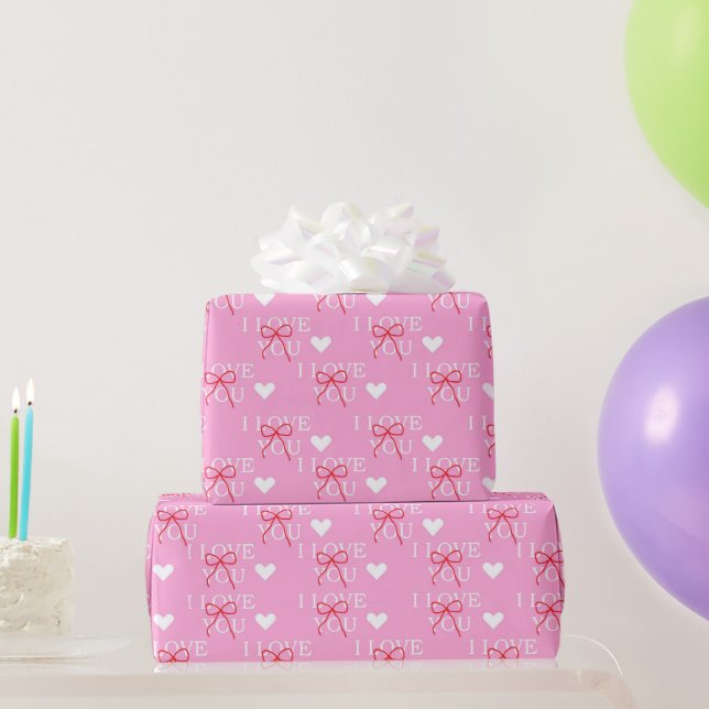 Papel De Presente Dia de os namorados rosa doce (Presentes para festas)