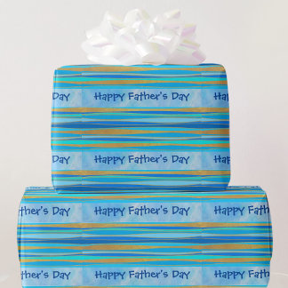 Papel De Presente Dia de os pais Feliz Você Pode Editar Texto Azul