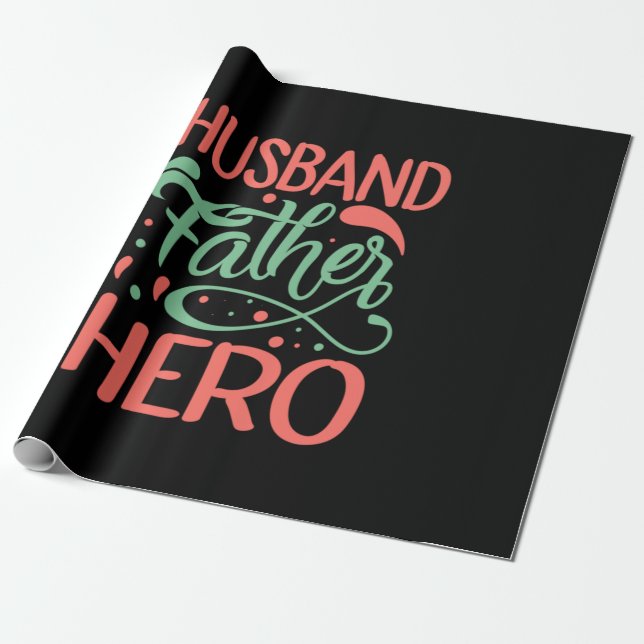 Papel De Presente Dia de os pais Husband Padre Hero (Desenrolado)