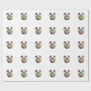 Papel De Presente Dia de Páscoa do Dragão Ama Colecionar Ovos de Pás