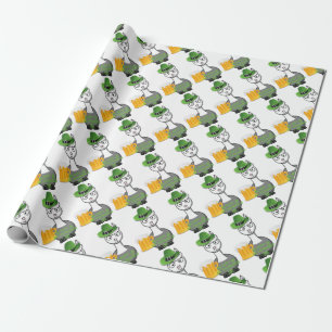 Papel De Presente Dia de São Patrício feliz alpaca