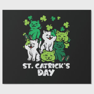 Papel De Presente Dia de São Patrício Gatos do Dia de Catricks São P