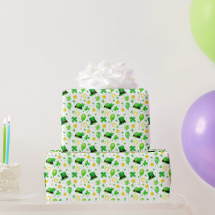 Papel De Presente Dia de São Patrício Trevo de Quatro Folhas Ferradu
