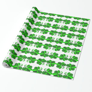 Papel De Presente Dia de St Patrick. Teste padrão do trevo