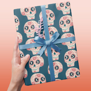Papel De Presente Dia do Crânio do Morto Escuro