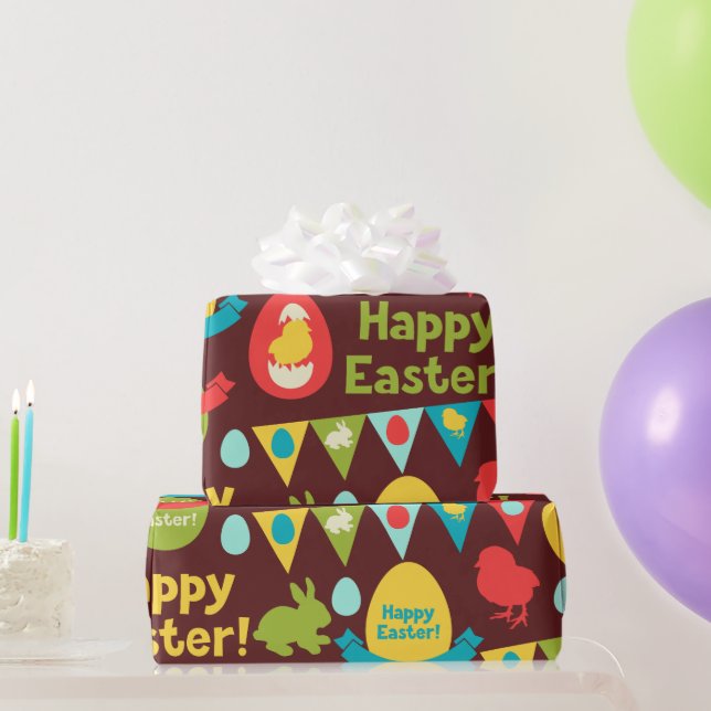 Papel De Presente Dia do felz pascoa - Coelhinho E Páscoa De Ovos (Presentes para festas)