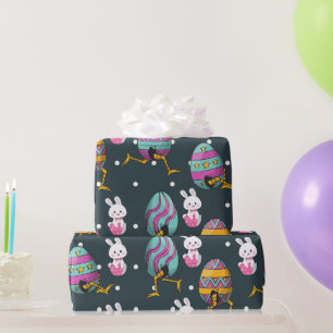 Papel De Presente Dia do felz pascoa - Coelhinho Engraçado Deseja Pa