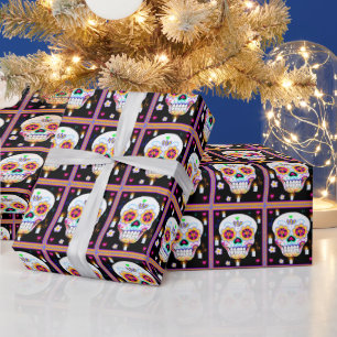 Papel De Presente Dia do Feriado Mexicano do Crânio do Açúcar Morto