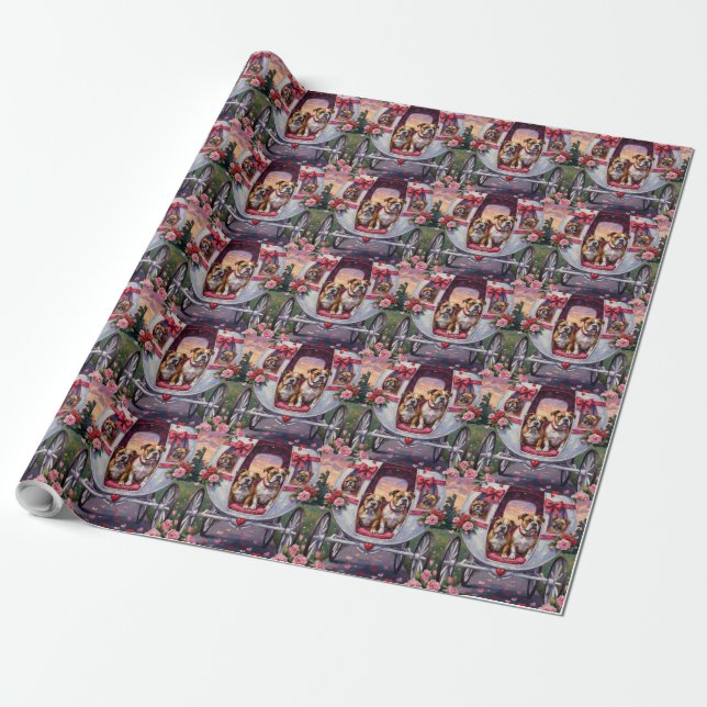 Papel De Presente Dia dos Namorados Bulldog (Desenrolado)