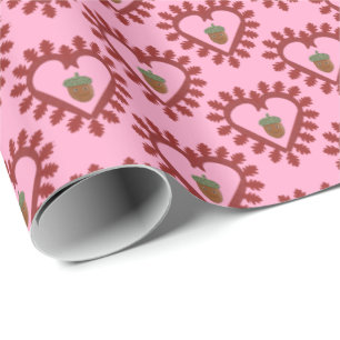 Papel De Presente Dia dos Namorados Coração de Amor Padrão de Bolota
