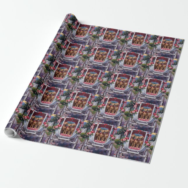 Papel De Presente Dia dos Namorados do Cão Weimaraner  (Desenrolado)