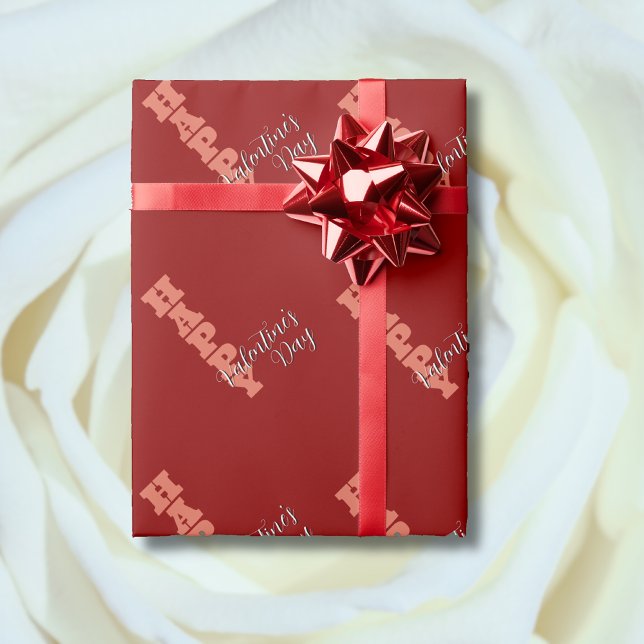 Papel De Presente Dia Feliz dos Namorados Terracotta Red Velvet (Criador carregado)