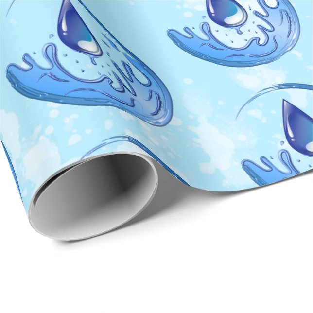 Papel De Presente Dia Mundial da Água Salve a Terra (Ponta do rolo)