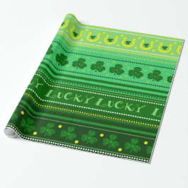 Papel De Presente Dia verde do St. Patricks do trevo |