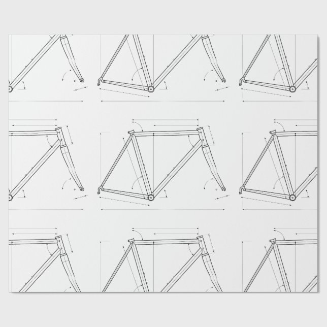 Papel De Presente Diagrama de Geometria de Quadro de Bicicleta  (Aberto)
