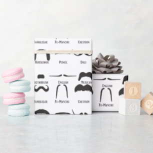 Papel De Presente Diagrama legal de bigode engraçado